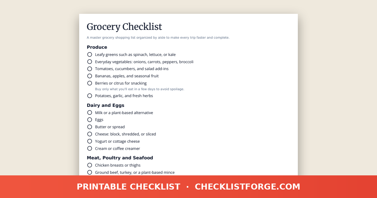 Grocery Checklist