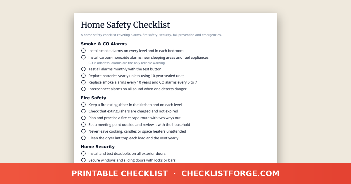 Home Safety Checklist preview