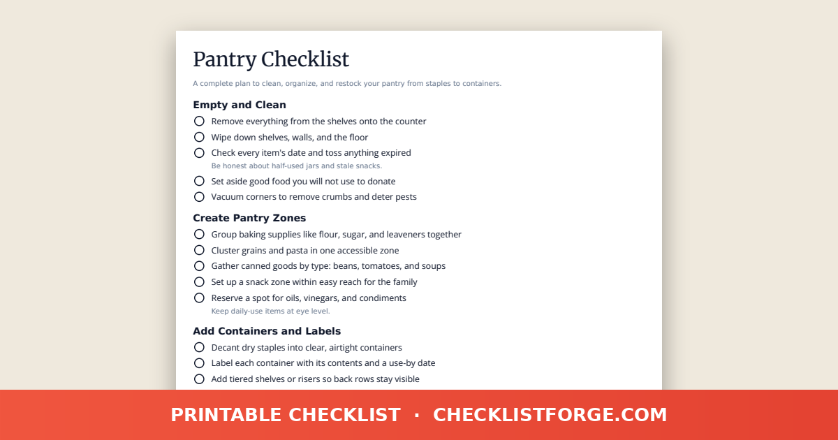 Pantry Checklist preview