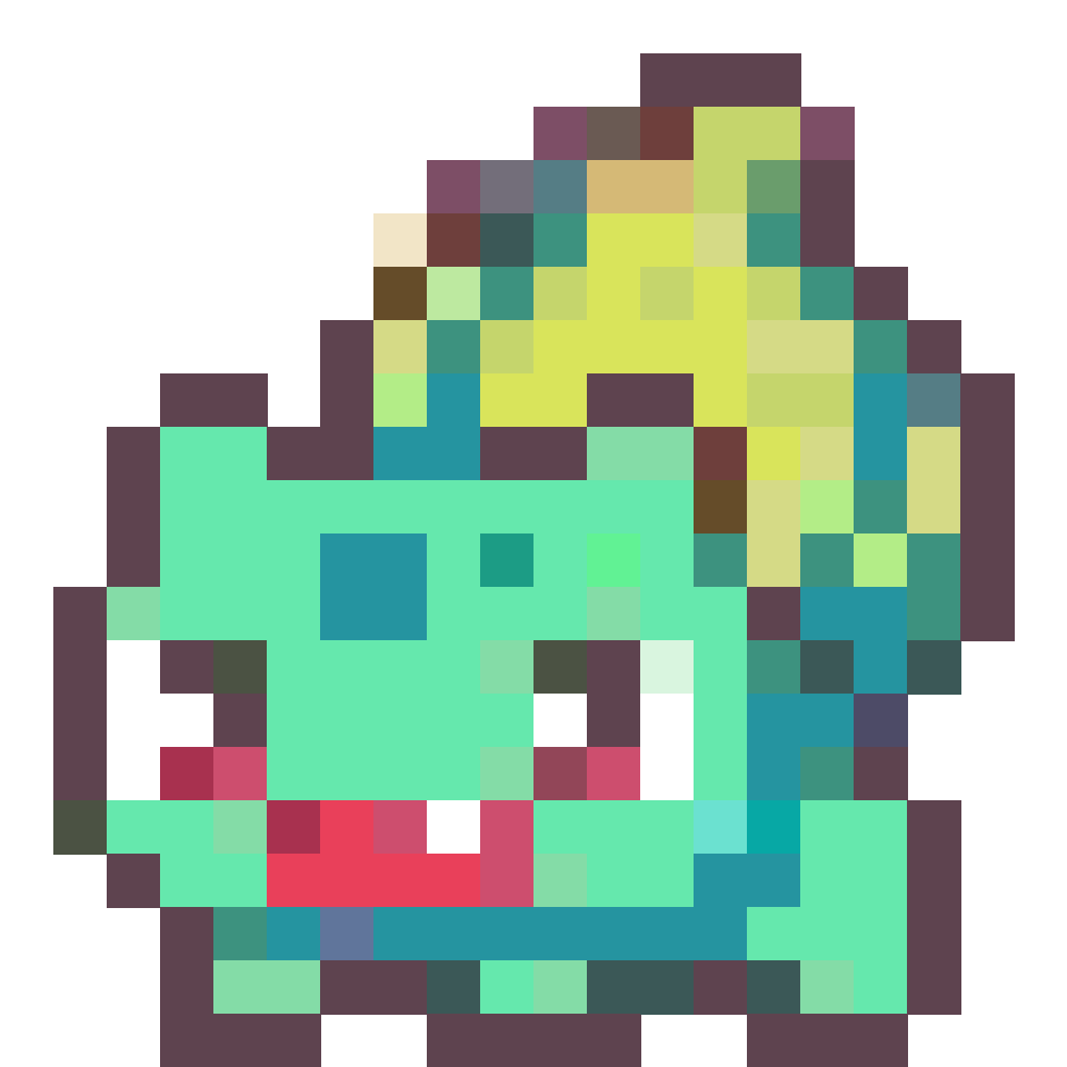 Bulbasaur - 20x20 Pixel Art by anonymous_1596th