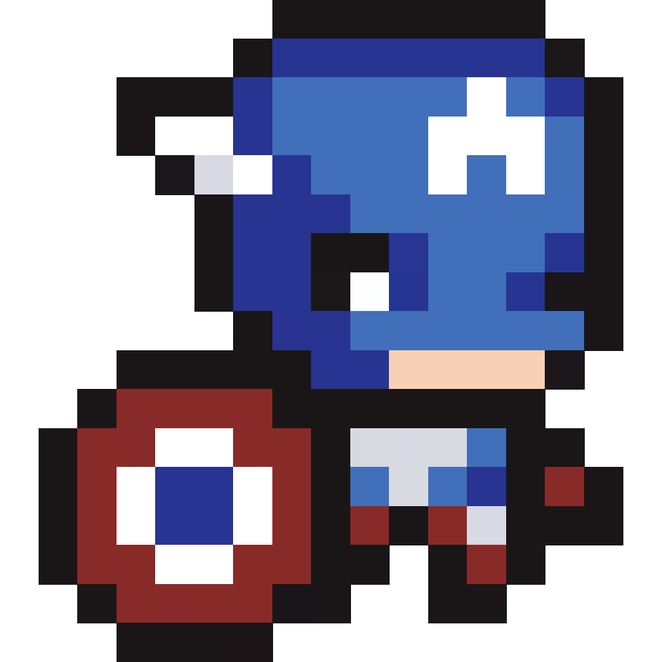 Captain America - 17x17 Pixel Art by undefined - simplepixelart.com