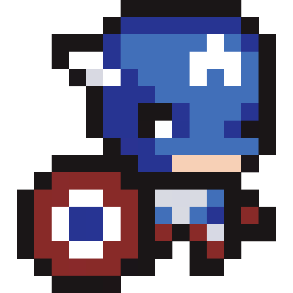Captain America - 17x17 Pixel Art by undefined