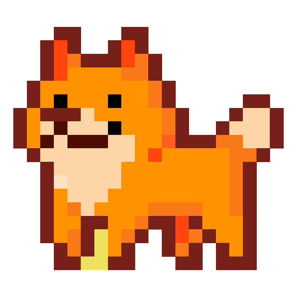 Doge pixel art - 22x22 Pixel Art by anonymous_1596th