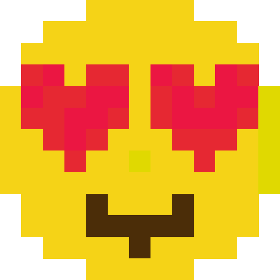 Emoji Love - 13x13 Pixel Art by comficker - simplepixelart.com