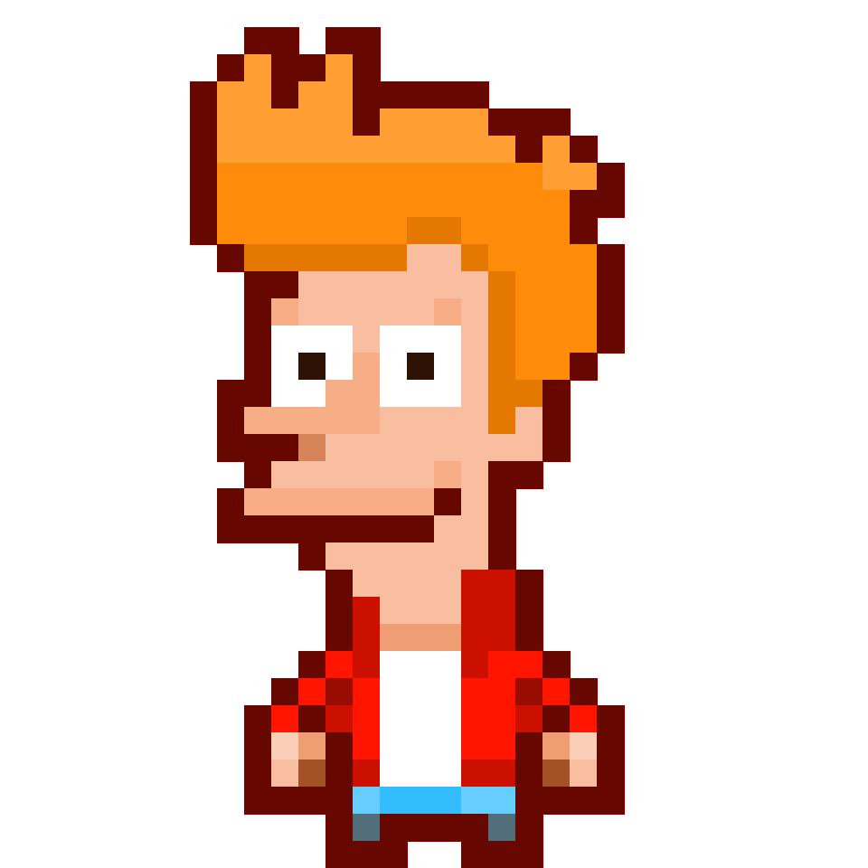 Futurama: Philip J. Fry - 32x32 Pixel Art by FoxBlack - simplepixelart.com