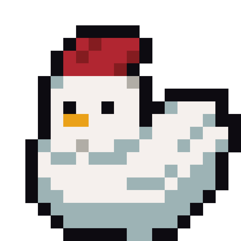 Chicken: Hen - 19x19 Pixel Art by comficker - simplepixelart.com