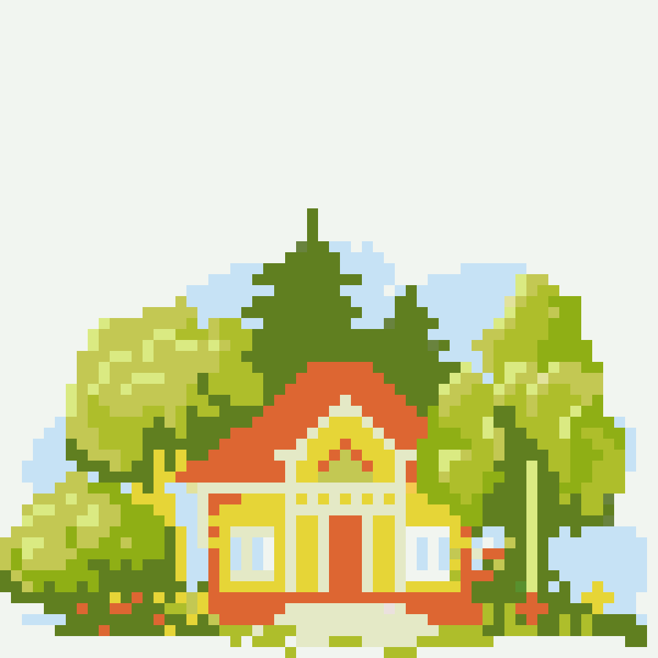 House in forest - 60x60 Pixel Art by comficker