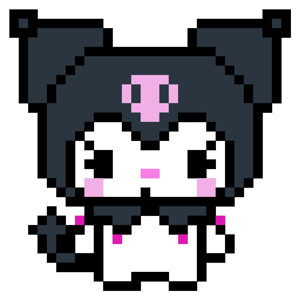 Kuromi 32x32 pixel art by foxblack simplepixelart