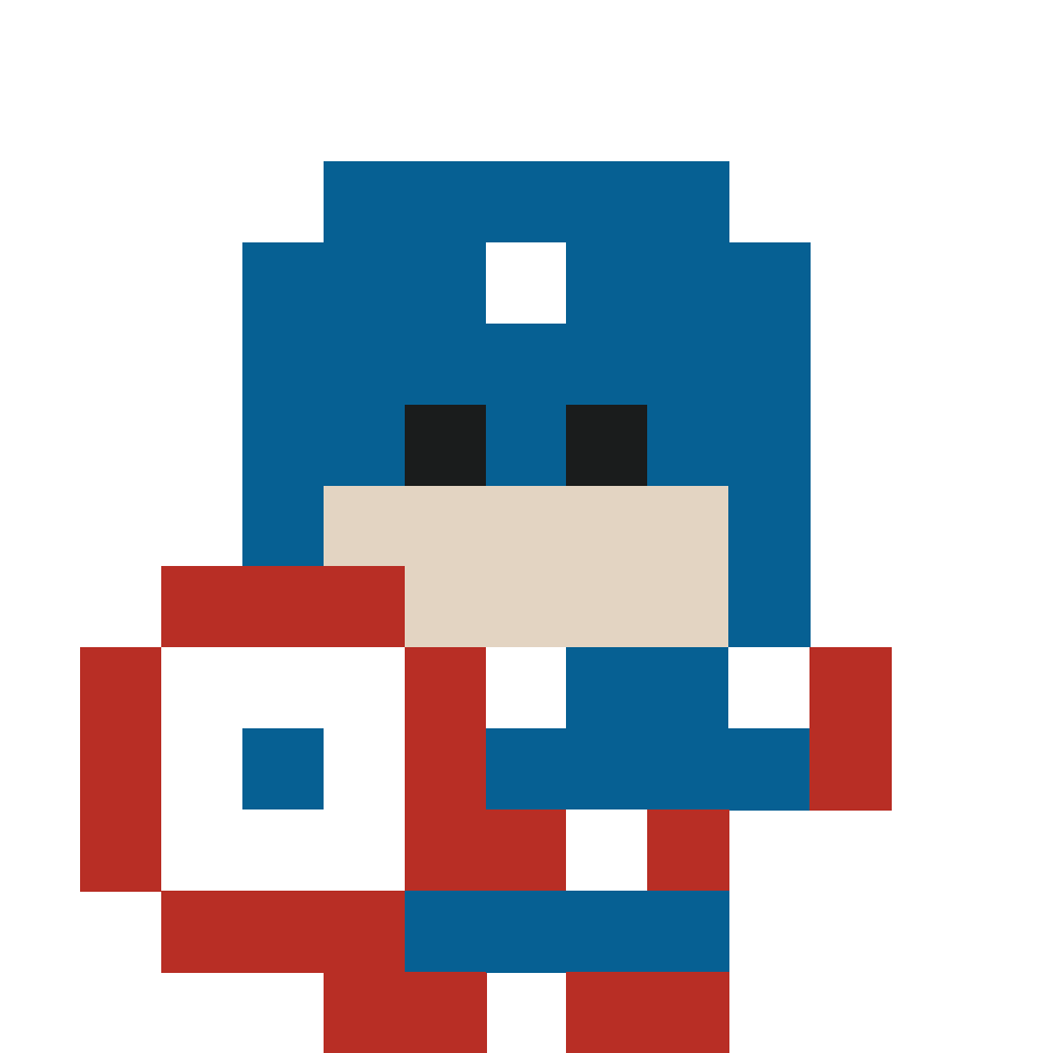 Minimal Hero: Captain America - 13x13 Pixel Art by comficker ...