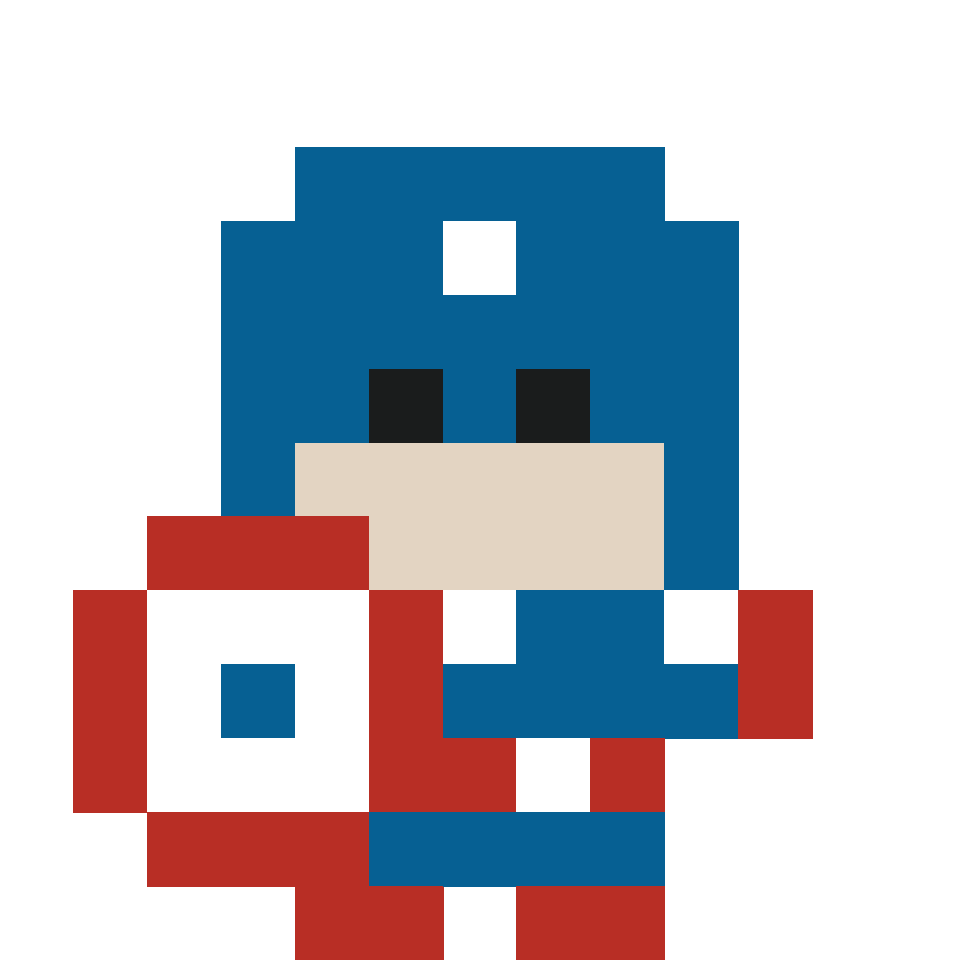 Minimal Hero: Captain America - 13x13 Pixel Art by comficker