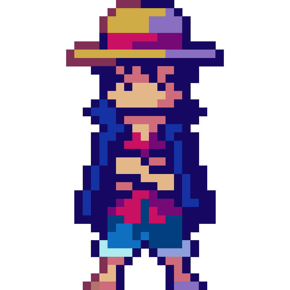 Monkey D. Luffy - 35x35 Pixel Art by comficker - simplepixelart.com