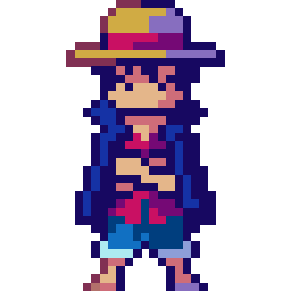 Monkey D. Luffy - 35x35 Pixel Art by comficker
