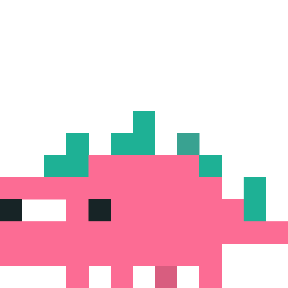 Pink Dinosaur - 13x13 Pixel Art by lam