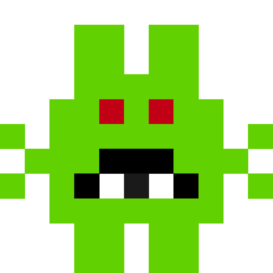 Retro Green Monster - 11x11 Pixel Art by comficker