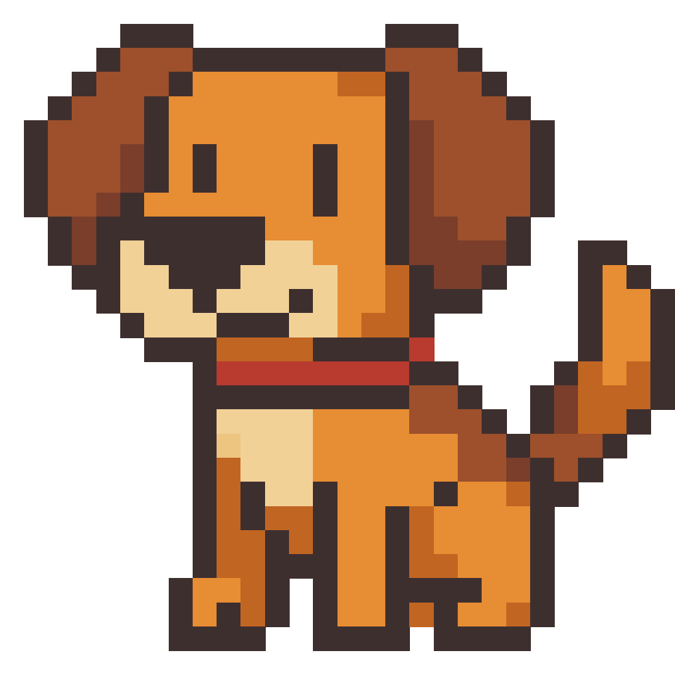 Sitting puppy - 28x28 Pixel Art by comficker