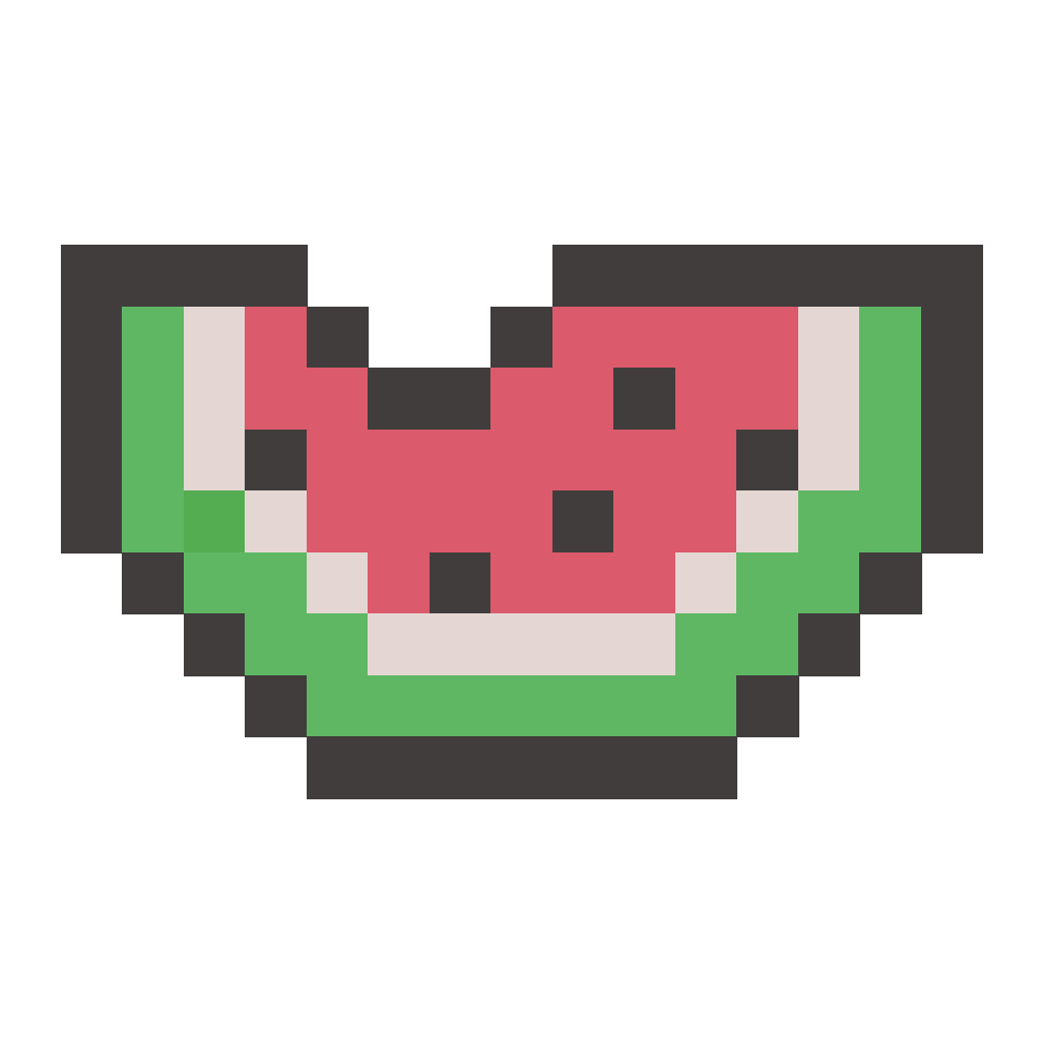 Slice of Watermelon - 17x17 Pixel Art by HoboSpiderRed