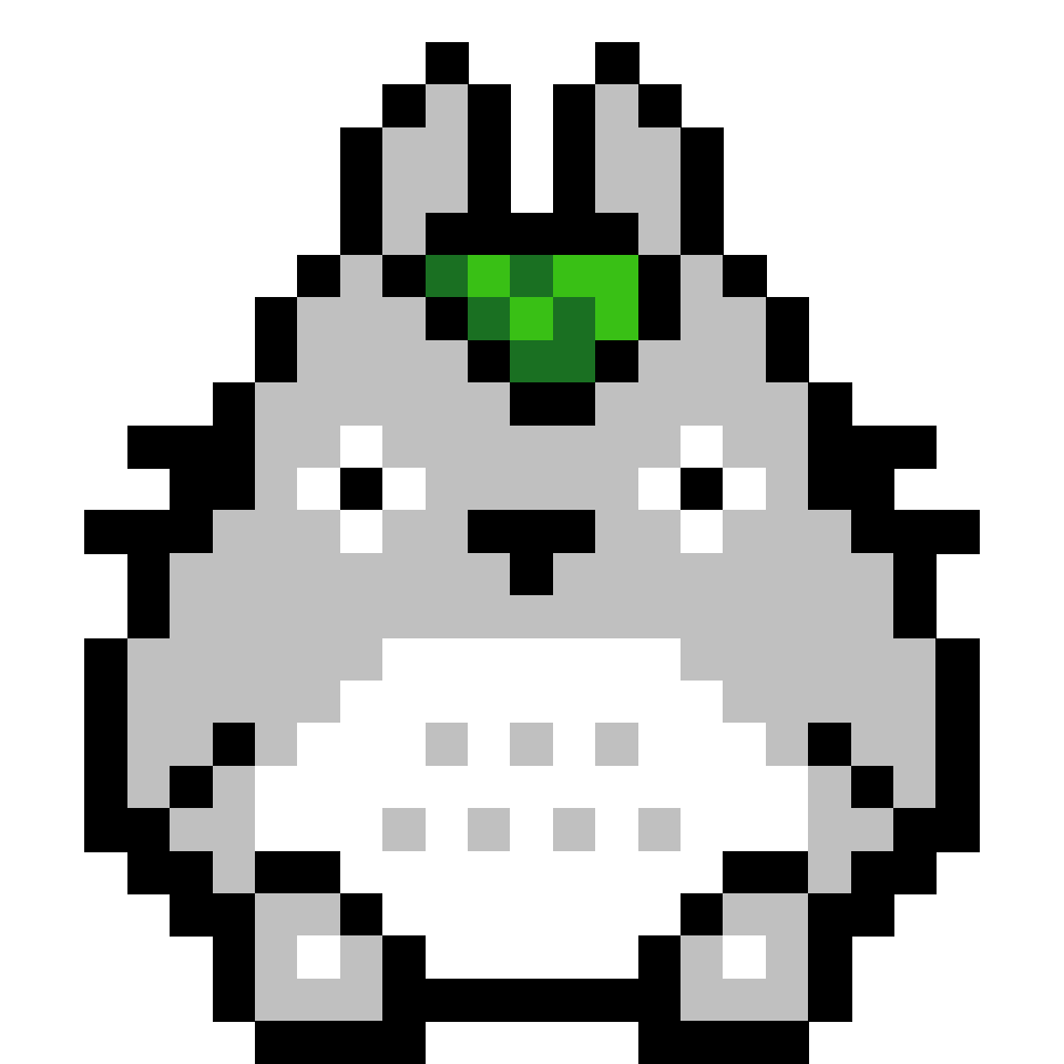 Totoro - 25x25 Pixel Art by HoboSpiderRed