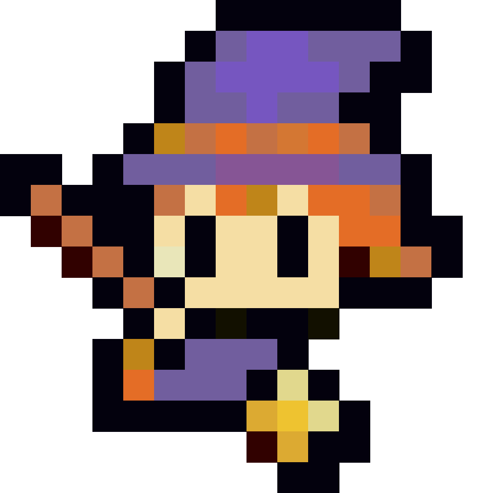 Witch - 16x16 Pixel Art by FoxBlack