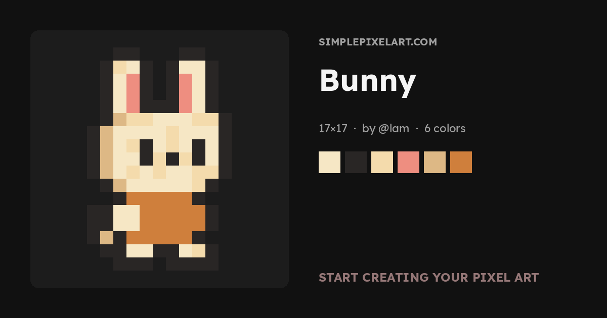 Rabbit Pixel Art — Sprites, Designs & Gallery (1) - SimplePixelArt.com