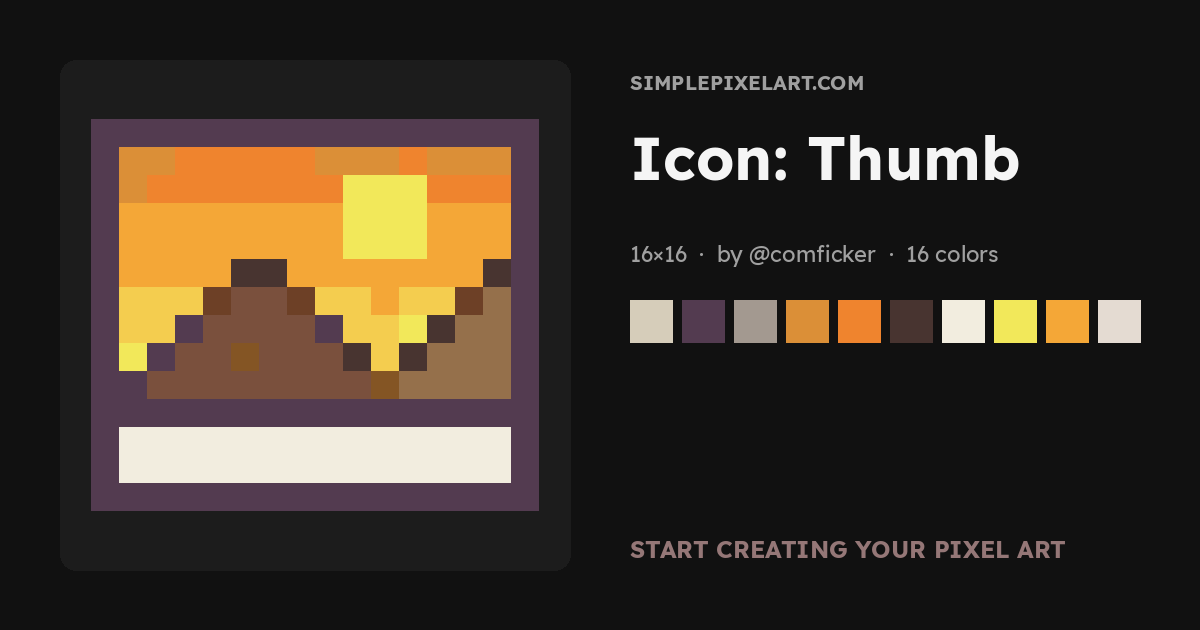 Icon: Thumb - 16x16 Pixel Art - SimplePixelArt.com