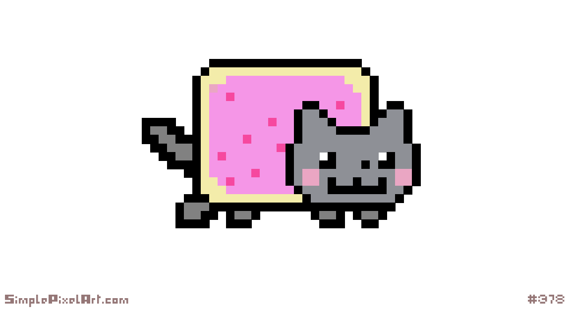 Nyan Cat - 34x34 Pixel Art - SimplePixelArt.com