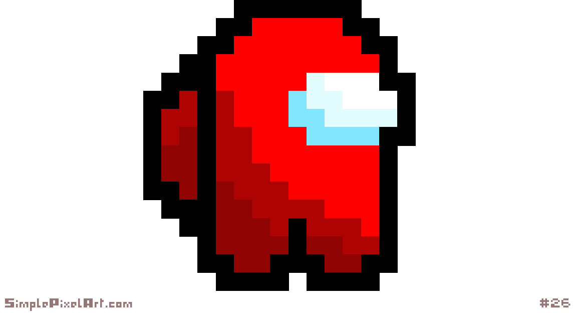 Red among us character 16x16 Pixel Arts
