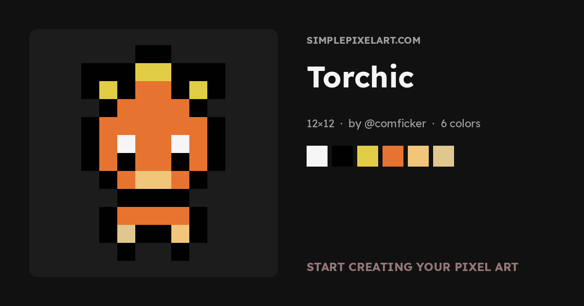 Torchic Pixel Art — Free Sprites - SimplePixelArt.com