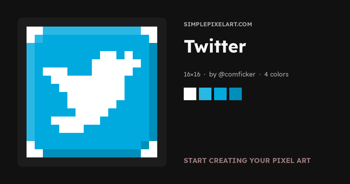 Twitter Pixel Art — Sprites, Designs & Gallery (1) - SimplePixelArt.com