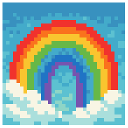 8-Bit Rainbow bead pattern, 35 by 35 beads