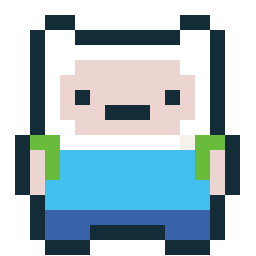 Adventure Time: Finn bead pattern, 17 by 17 beads