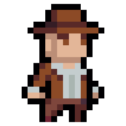 Adventurer in Fedora bead pattern, 20 by 20 beads