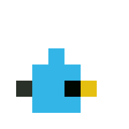 Angry Birds 8bit: Blue bead pattern, 8 by 8 beads