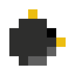 Angry Birds 8bit: Bomb bead pattern, 8 by 8 beads