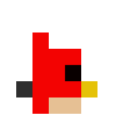 Angry Birds 8bit: Red bead pattern, 8 by 8 beads