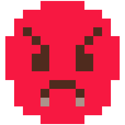 Angry Red Face bead pattern, 13 by 14 beads