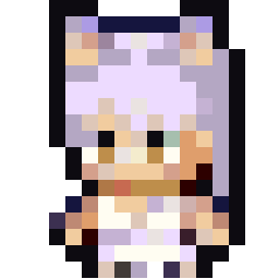 Anime girl with light purple hair bead pattern, 17 by 17 beads