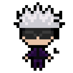 Anime Sorcerer with White Hair bead pattern, 24 by 24 beads
