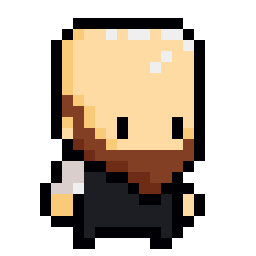 Bald Man with Beard bead pattern, 22 by 22 beads