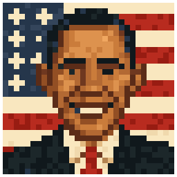 Barack Obama bead pattern, 31 by 31 beads