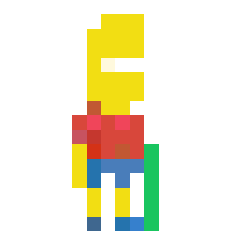 Bart Simpson bead pattern, 16 by 16 beads