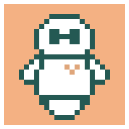 Baymax bead pattern, 24 by 24 beads