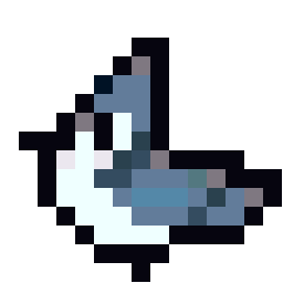Blue Crescent Bird bead pattern, 15 by 15 beads