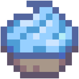 Blue Cupcake bead pattern, 12 by 12 beads