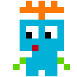 Blue Monster bead pattern, 12 by 12 beads