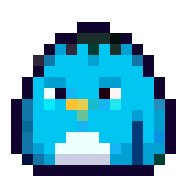 Blue Penguin with Yellow Beak bead pattern, 16 by 16 beads