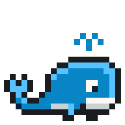 Blue Whale Spouting bead pattern, 20 by 20 beads