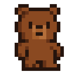 Brown Bear Pixel Art bead pattern, 21 by 21 beads