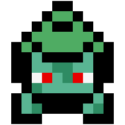 Bulbasaur bead pattern, 12 by 12 beads