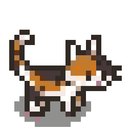 Calico Farm Cat bead pattern, 24 by 24 beads