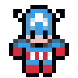 Captain America bead pattern, 18 by 18 beads